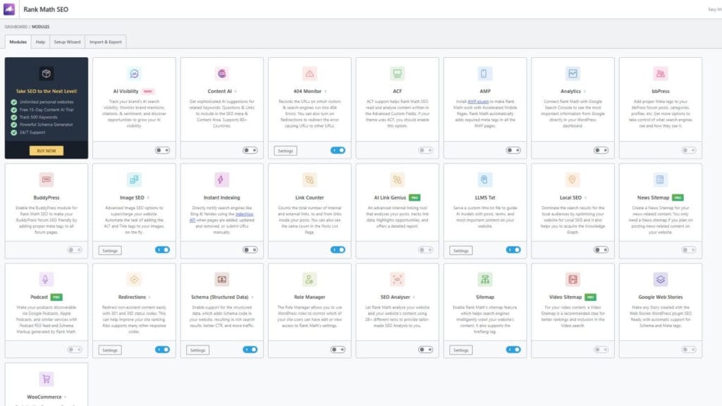 Rank Math Dashboard